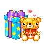 teddy bear with a gift by Chibivillecute