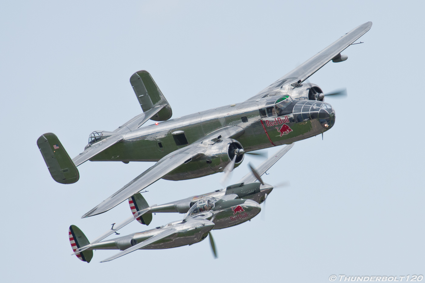 B-25J and P-38