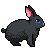 Free Black Bunny Icon by warriorgriffinheart
