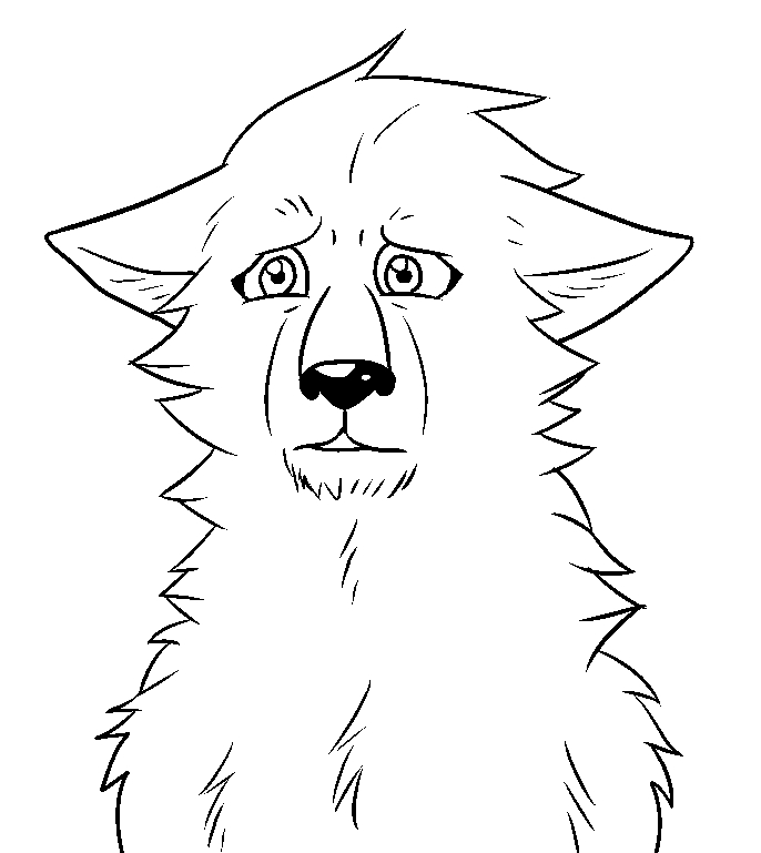 Free Sad Wolf lineart by The-Crow-Faced-Wolf on DeviantArt