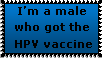 Stamp: Man with HPV vaccine by Riza-Izumi