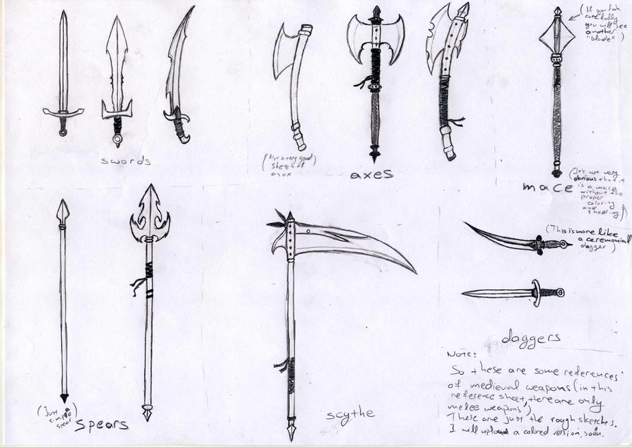 Medieval Melee Weapons Reference sheet by Strider3750 on DeviantArt