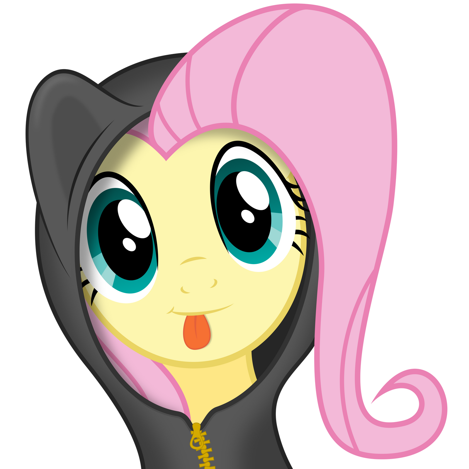 fluttershy_being_cute__with_hoody__by_in