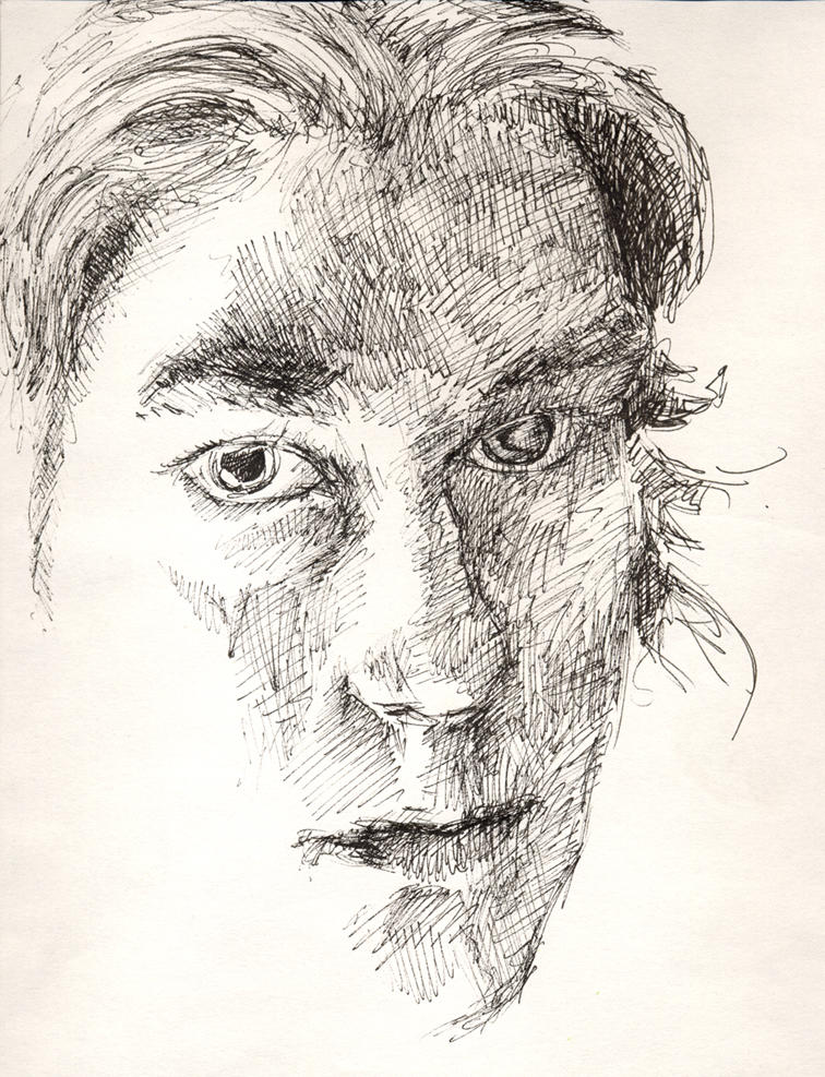 Pen and Ink Self-Portrait by lithiumflame on deviantART